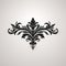 Baroque Realism: Ornate Black Design Element For Minimalistic Composition