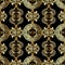 Baroque seamless pattern. Greek vector background. Vintage gold