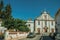 Baroque style Church in front of deserted street at Elvas