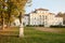 Baroque Tesoriera villa and vase sculpture in Turin, Italy