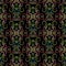 Baroque vector embroidery seamless pattern. Black ornate grunge