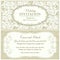 Baroque wedding invitation, beige