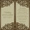 Baroque wedding invitation, brown