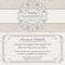 Baroque wedding invitation, grey and beige