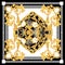 Baroque with white black gold scarf. golden elements in baroque, rococo style