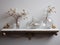 Baroque Wood Floating Shelf with Gilded Frames and a FabergÃ© Vase - AI Generated