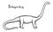 Barosaurus sketch or engraved Diplodocus dinosaur vector