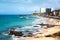 Barra Beach and Farol da Barra in Salvador, Bahia, Brazil