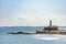 Barra beach and lighthouse seen from afar