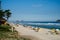 Barra da Tijuca beach on a beatiful afternoon, with Tijucas Islands in the background. Rio de Janeiro