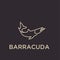 Barracuda fish logo icon designs illustration