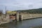 Barrage and sluice of picturesque dam, gather water of Iskar river