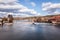 Barrage and weir of the river Regen in Markt Regenstauf in the Upper Palatinate, Germany