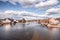 Barrage and weir of the river Regen in Markt Regenstauf in the Upper Palatinate, Germany