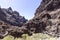 Barranco Seco gorge landscape with steep green slopes, Tenerife, Canary islands, Spain