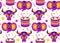 Barranquilla Carnival seamless pattern. Colombian carnaval party endless texture, background, wallpaper. Vector