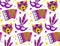 Barranquilla Carnival seamless pattern. Colombian carnaval party endless texture, background, wallpaper. Vector