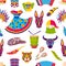 Barranquilla carnival seamless pattern vector tile