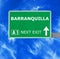 BARRANQUILLA road sign against clear blue sky