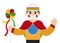 Barranquilla`s Garabato character with wand and hat in flat style, Vector illustration