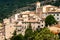 Barrea, Italy: the Historical Typical Village Houses with Green Mountain Landscape Background