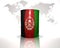 barrel with afghan flag on the world map