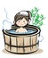Barrel bath Japanese style