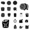 Barrel and canister black icons