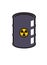 Barrel filled hazardous material, simple illustration