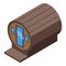 Barrel glamping icon isometric vector. Travel forest