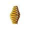 Barrel golden spring 3D vector icon. Compression metal spring, wide twisted coil realistic style illustration, isolated.
