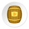 Barrel with honey icon, cartoon style