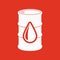 The barrel icon. Cask and oil, gasoline, petrol, benzine symbol. Flat