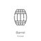 barrel icon vector from portugal collection. Thin line barrel outline icon vector illustration. Outline, thin line barrel icon for