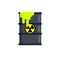 Barrel of radioactive waste. Radiation and green liquid