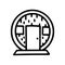 barrel sauna line vector doodle simple icon