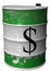 Barrel with a symbol of dollar