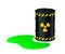 Barrel of toxic waste. Radioactive waste vector illustration