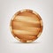 Barrel Wooden Sign Vector. Wooden 3d Icon Illustration.