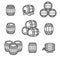 Barrels collection set. Collection icon barrels. Vector