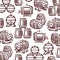 Barrels pattern, background set. Collection icon barrel. Vector