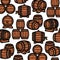 Barrels pattern, background set. Collection icon barrel. Vector