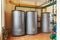 Barrels for saving hot water in industrial, gas boiler