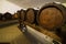 Barrels of vinegar aging