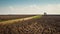 Barren Dutch landscape near Den Ham Twente, Overijssel in April