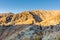 Barren mountain in Darband valley in autumn in the morning against blue sky in the Tochal mountain. A popular recreational region