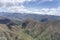 Barren slopes of Dromedary hill range and Ahuriri river valley, near Birchwood,  New Zealand