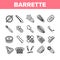 Barrette Accessory Collection Icons Set Vector