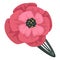 Barrette with poppy flower decoration, female hair accessory