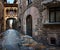 Barri Gothic Quarter and Bridge of Sighs in Barcelona, Catalonia